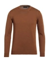 Roberto Collina Man Sweater Brown Size 38 Merino Wool