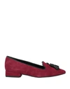 Lorenzo Mari Woman Loafers Red Size 10 Soft Leather In Red
