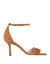 By A. Woman Sandals Camel Size 9 Soft Leather In Beige