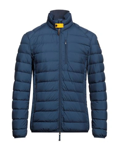 Parajumpers Man Down Jacket Navy Blue Size M Polyester In Navy Blue