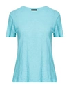 Atm Anthony Thomas Melillo Woman T-shirt Turquoise Size M Cotton In Blue