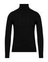 Alpha Studio Man Turtleneck Black Size 44 Geelong Wool In Black