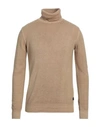 40weft Man Turtleneck Sand Size M Wool, Nylon In Beige