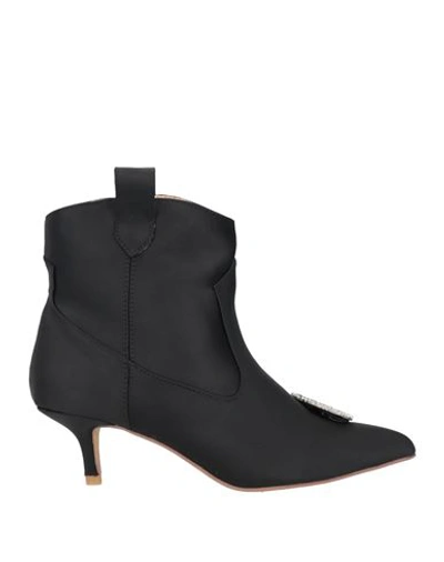 Gaelle Paris Gaëlle Paris Woman Ankle Boots Black Size 8 Textile Fibers