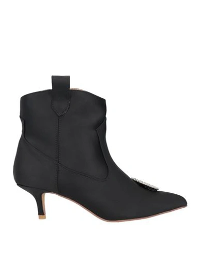 Gaelle Paris Gaëlle Paris Woman Ankle Boots Black Size 8 Textile Fibers In Black