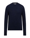 Jil Sander Man Sweater Navy Blue Size 38 Alpaca Wool, Virgin Wool, Polyamide In Navy Blue
