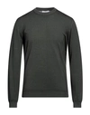 Bellwood Man Sweater Military Green Size 46 Merino Wool