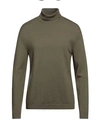 Massimo Alba Man Turtleneck Military Green Size M Wool In Green