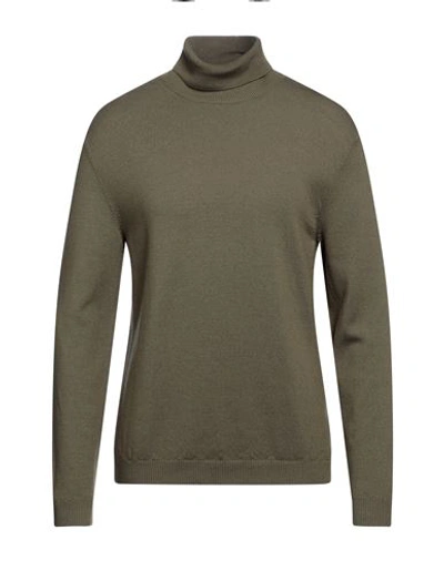 Massimo Alba Man Turtleneck Military Green Size M Wool