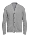 Daniele Fiesoli Man Cardigan Grey Size Xxl Merino Wool In Green
