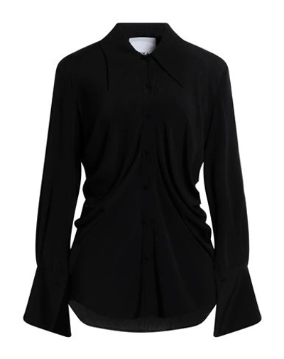 Erika Cavallini Woman Shirt Black Size 6 Acetate, Silk In Black
