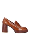 Evaluna Woman Loafers Tan Size 8 Soft Leather In Brown
