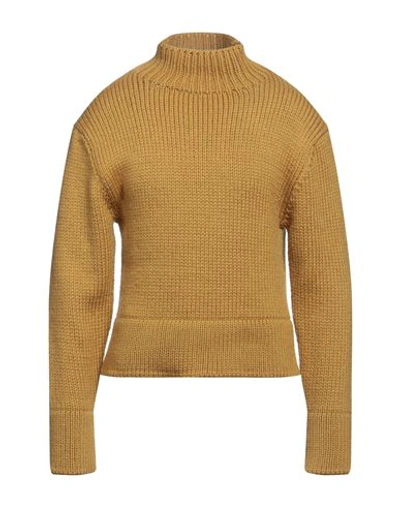 Jil Sander Man Turtleneck Mustard Size 40 Wool, Mohair Wool In Yellow