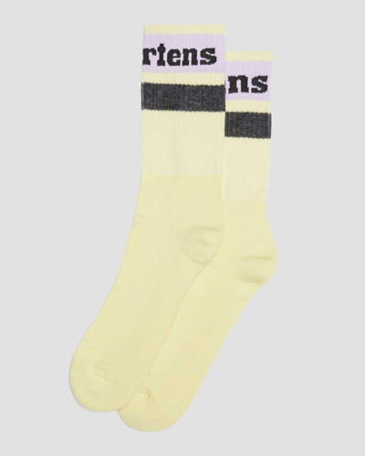 Dr. Martens' Athletic Logo Organic Cotton Blend Socks In Yellow