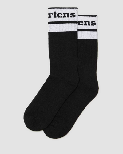 Dr. Martens' Athletic Logo Organic Cotton Blend Socks In Black,white