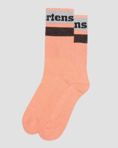 Dr. Martens' Athletic Logo Organic Cotton Blend Socks In Pink,orange