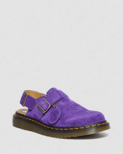 Dr. Martens' Jorge Made In England Suede Slingback Mules In Violett