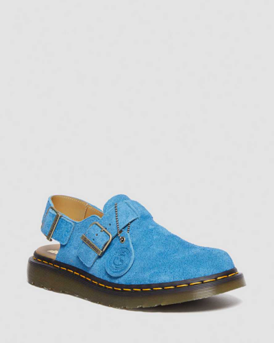 Dr. Martens' Jorge Made In England Suede Slingback Mules In Blue