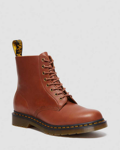 Dr. Martens' 1460 Pascal Carrara Leather Lace Up Boots In Bräunen/braun