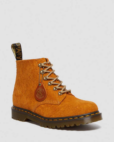 Dr. Martens' 101 Made In England Hardware Suede Ankle Boots In Tan,orange,yellow