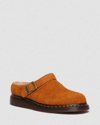 DR. MARTENS' ISHAM FAUX SHEARLING LINED SUEDE SLINGBACK MULES