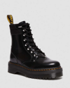 Dr. Martens' Vegan Jadon Boot Max Crushed Velvet Platforms In Black