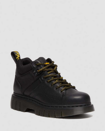 Dr. Martens' Woodard Grizzly Leather Low Casual Boots In Black
