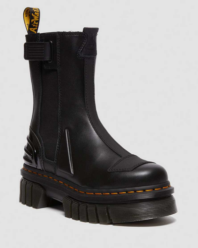 Dr. Martens' Leder Audrick Hi Plateau Chelsea Stiefel Schuhe In Black