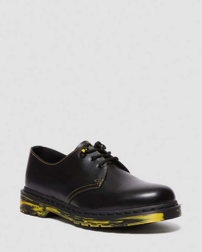 Dr. Martens' 1461 Marbled Sole Leather Oxford Shoes In Black