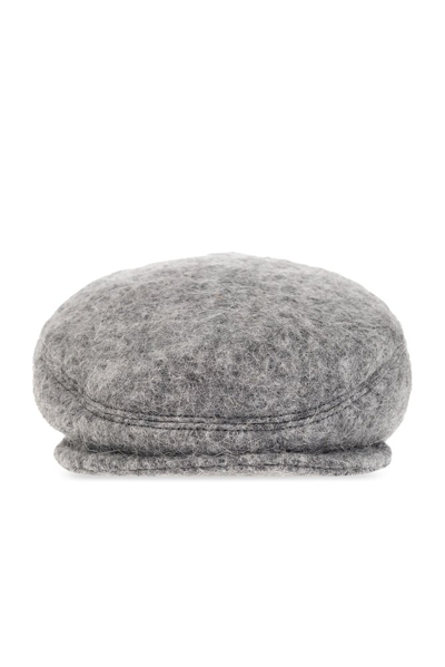Dolce & Gabbana Logo Wool-blend Flat Cap In Grey