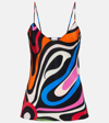 Pucci Marmo-print Silk Top In Multicoloured