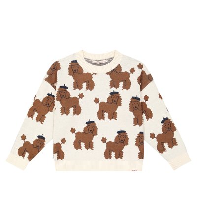 Tinycottons Kids' Tiny Poodle Cotton-blend Sweater In Beige