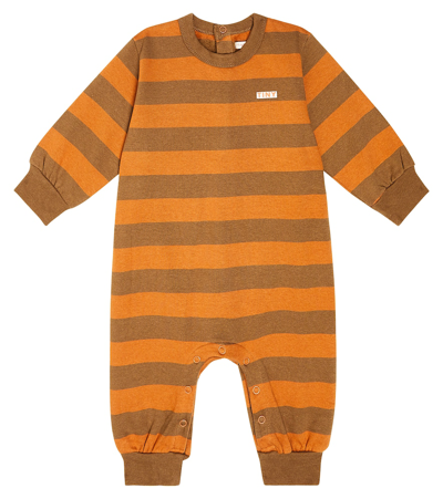 Tinycottons Baby Tiny Stripes Cotton-blend Playsuit In Multicoloured