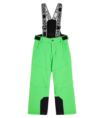 Bogner Kids' Yuki Printed Ski Salopettes In Green