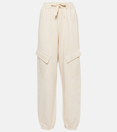 Jil Sander Cotton Jersey Cargo Trousers In Neutrals