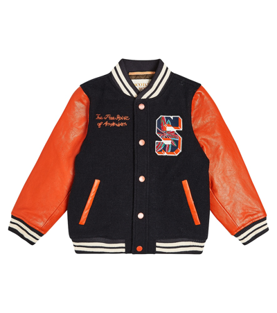 Scotch & Soda Kids' Wool-blend Varsity Jacket In Multicoloured