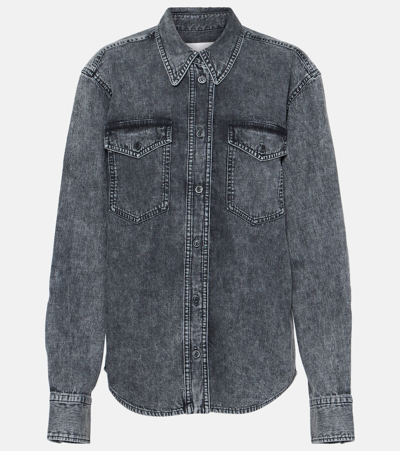 Marant Etoile Taniami Press-stud Denim Shirt In Grey