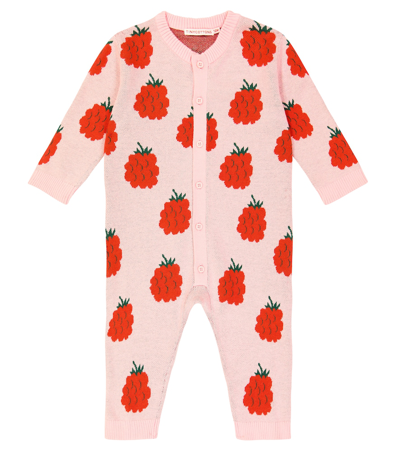 Tinycottons Baby Raspberries Cotton And Wool Playsuit In Multicoloured