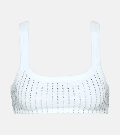 Attico Crystal-embellished Cotton Top In White