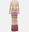 Missoni Gradient Pattern Maxi Dress With Deep V-neckline In Multicoloured