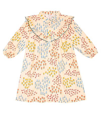 Tinycottons Kids' Garden Cotton Poplin Dress In Multicoloured