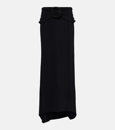 Magda Butrym Floral-appliqué Maxi Skirt In Black