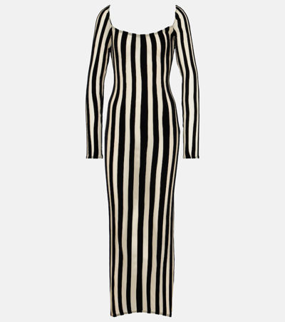 Laquan Smith Striped Gown In Multicoloured