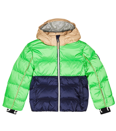 Bogner Kids' Fritz Colourblocked Down Ski Jacket In Power Green