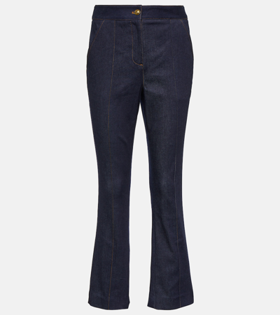 Veronica Beard Kimra Denim Straight-leg Pants In Navy