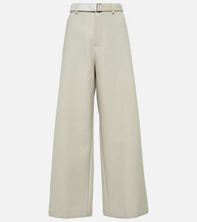 Sacai Wide-leg Pants In White