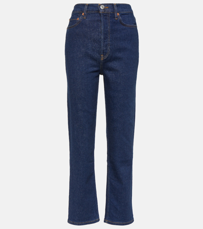 Re/done 70s Stove Pipe High-rise Straight-leg Jeans In Barely Worn