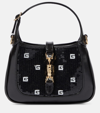 Gucci Jackie 1961 Mini Sequin Shoulder Bag In Black