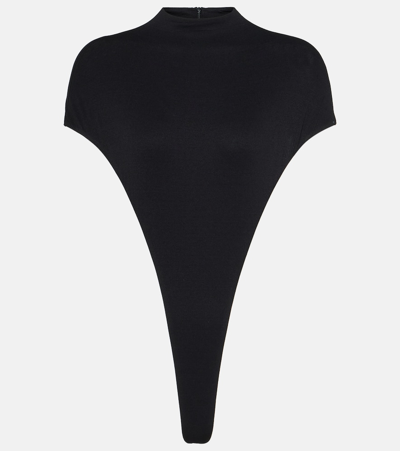 Laquan Smith Triangular Bodysuit In Black