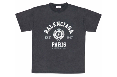 Pre-owned Balenciaga College 1917 T-shirt Black/white